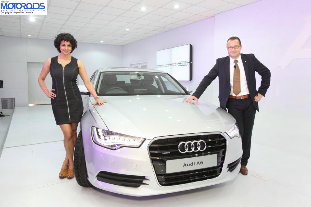 Michael Perschke - Head Audi India and Gul Panag at the launch of the new Audi A6 Michael Perschke - Head Audi India and Gul Panag at the launch of the new Audi A6