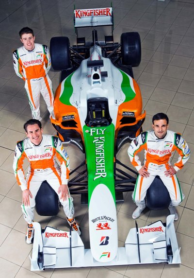 2010 force india f1 car drivers, adrian sutil, liuzzi, 