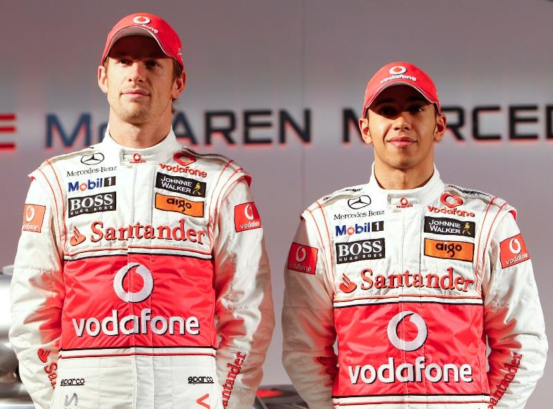 2010 vodafone mclaren drivers, jenson button, lewis hamilton