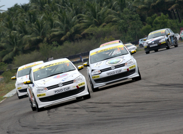 Karthik Shankar finished the 2nd race of the Volkswagen - JK Tyre Polo Cup 2010 in the 1st position at Coimbatore - www.motoroids.com