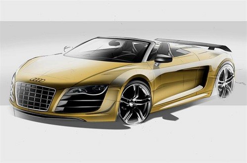 Audi has unveiled sketches of R8 GT Spyder and Audi A3 Sedan with A3 Hatchback