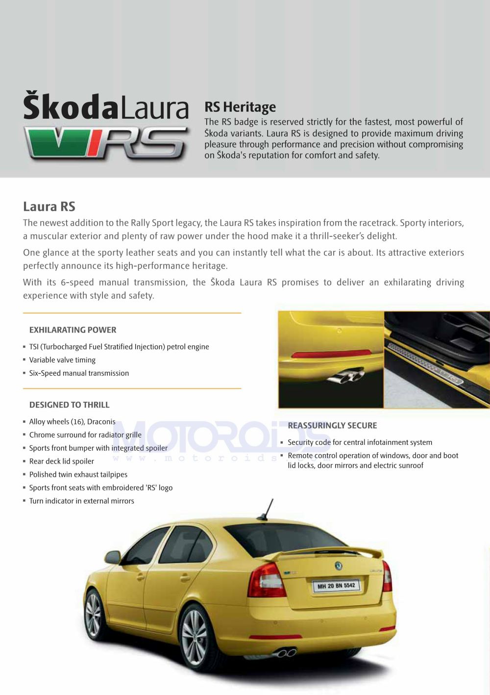 Skoda Laura RS features