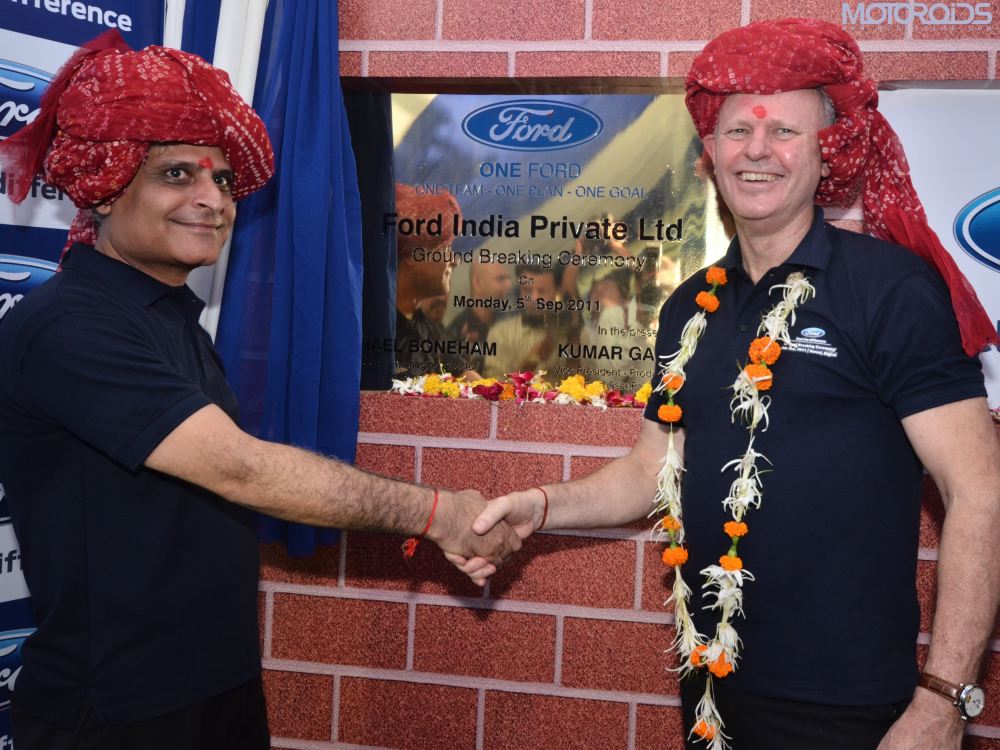 Kumar Galhotra and Michael Boneham at Gujarat Plant Ground Breaking Ceremony Sept 05, 2011