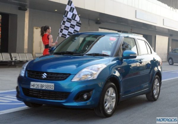 New Swift Dzire being tested at the Buddh International Circuit Noida