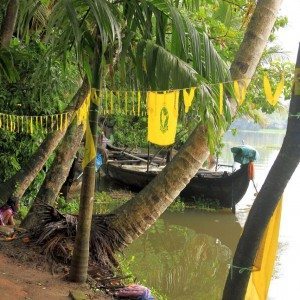 A road in Chennamkary with Onam decorations