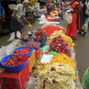The flower market at Irrity