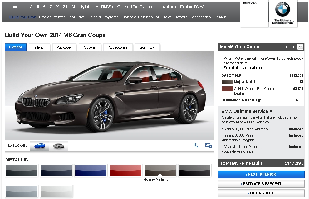 2014 BMW M6 Gran Coupe USA website