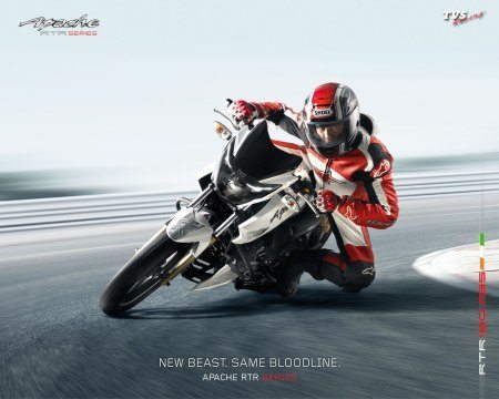 TVS Apache RTR180 racing