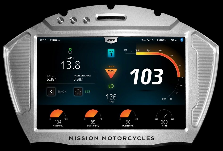 Mission Electric Superbike console