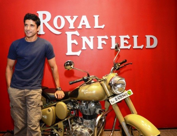 Farhan Akhtar with the Royal Enfield Desert Storm