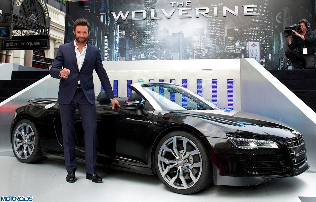 Hugh Jackman im Audi R8 bei Filmpremiere von ?The Wolverine?