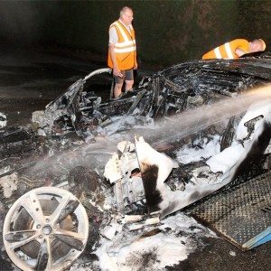 Jaguar F Type fire incident