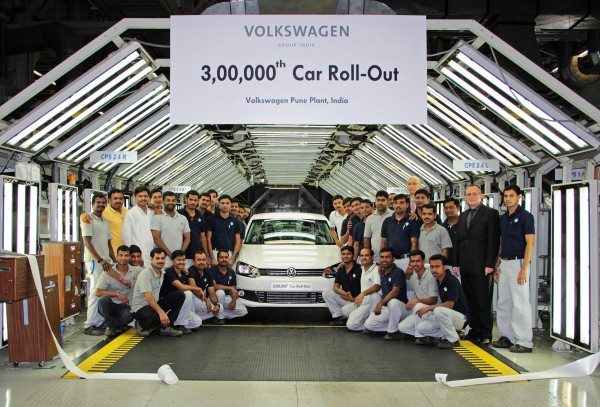 Volkswagen India rolls out the 3,00,000th  car produced at its Pune Plant in Chakan-1
