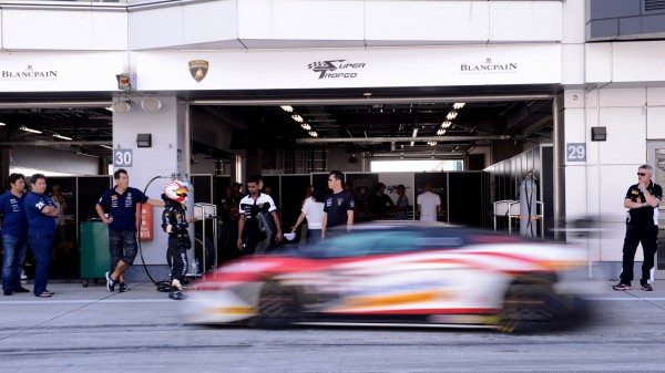 Lamborghini Super Trofeo Coming In for Driver Change