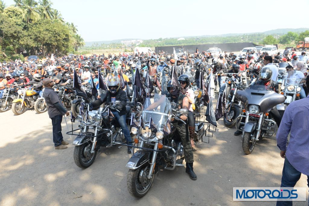 All set to roar H.O.G. members at the flag off of 2nd India H.O.G. Rally