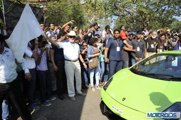 Dr Vijaypath Singhania flagging off the 6th Parx Super Car Show