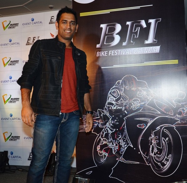 MS Dhoni at the Bike Festival of India