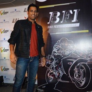 MS Dhoni at the Bike Festival of India