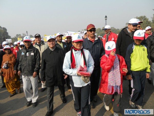 Mr Vijay Chibber(Red cap) along with Taj Hassan  at India gate