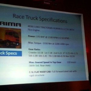 Tata Motors T Prima Truck Racing India