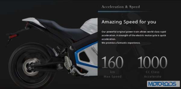 Terra Motors Kiwami Electric super bike top speed