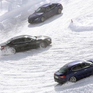 maserati Ghibli Q on snow