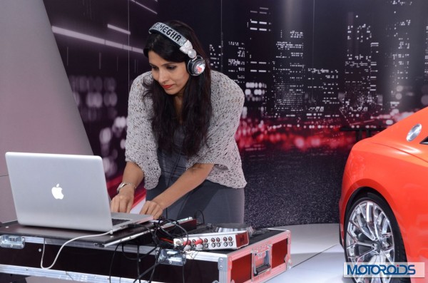 Megha Kawale, India's first female DJ playing at Audi Stand in Auto Expo 2014