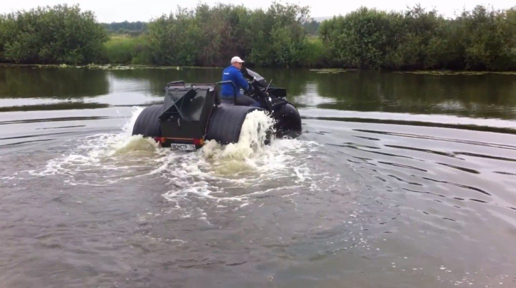 Ural Trike floating on water