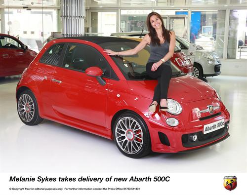 Melanie Sykes takes delivery of new Abarth 500C 2