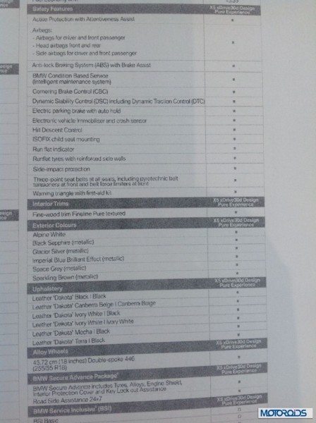 2014 BMW X5 spec sheet (1)