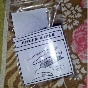 Helmet finger wiper packaging