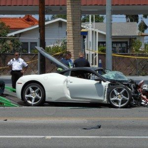 ferrari  italia hyundai accent crash images