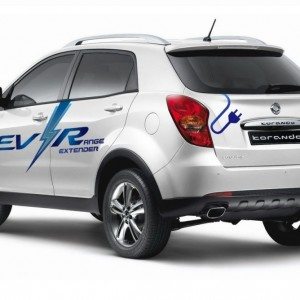 Ssangyong Korando C EV R rear three quarters  image