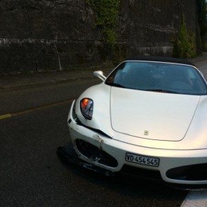 Ferrari Wrecked in Switzerland Image