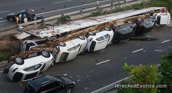 Luxury cars accident image
