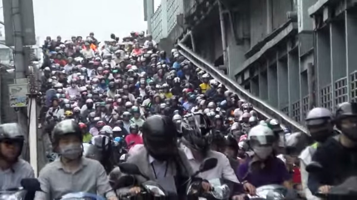 scooter traffic jam