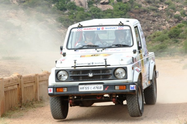 Suresh Rana racing away to the third position