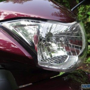 Yamaha Alpha Review Headlight Close Up