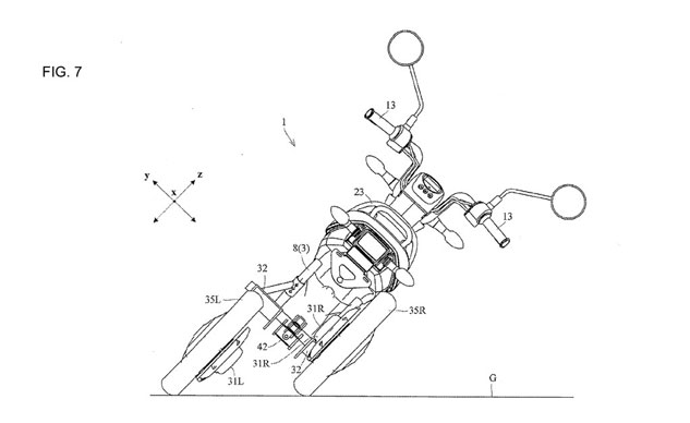 Yamaha files patents for a scooter that has two leaning 