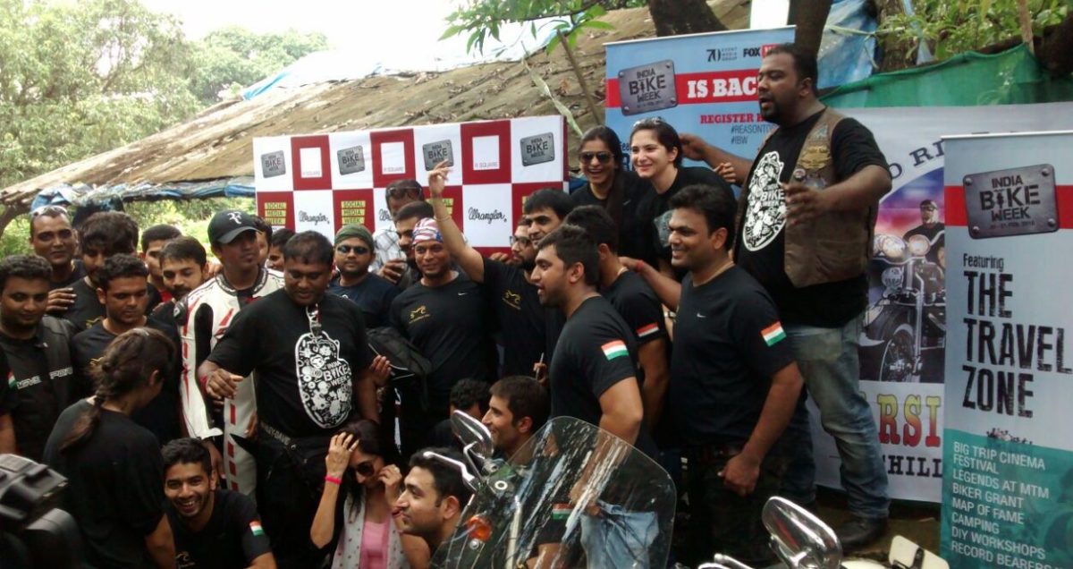 Bikers at the India Bike Weeks Chai and Pakoda ride in Mumbai