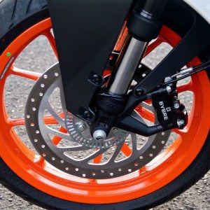 KTM RC Review Front Disc Brake ABS Close Up