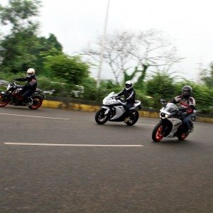 KTM RC vs Kawasaki Ninja  vs KTM Duke