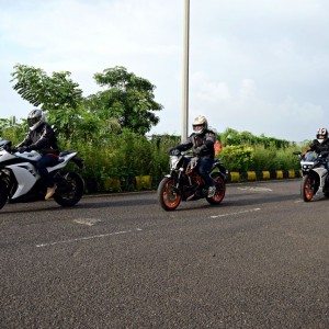 KTM RC vs Kawasaki Ninja  vs KTM Duke