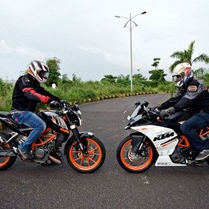 KTM RC vs Kawasaki Ninja  vs KTM Duke