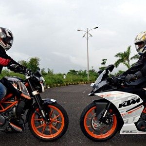 KTM RC vs Kawasaki Ninja  vs KTM Duke