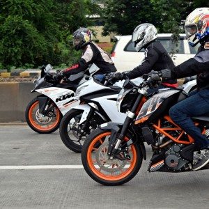 KTM RC vs Kawasaki Ninja  vs KTM Duke