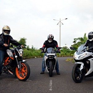 KTM RC vs Kawasaki Ninja  vs KTM Duke