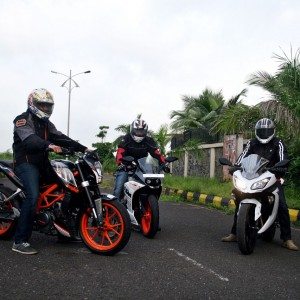 KTM RC vs Kawasaki Ninja  vs KTM Duke