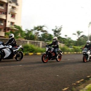 KTM RC vs Kawasaki Ninja  vs KTM Duke