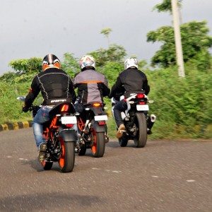 KTM RC vs Kawasaki Ninja  vs KTM Duke